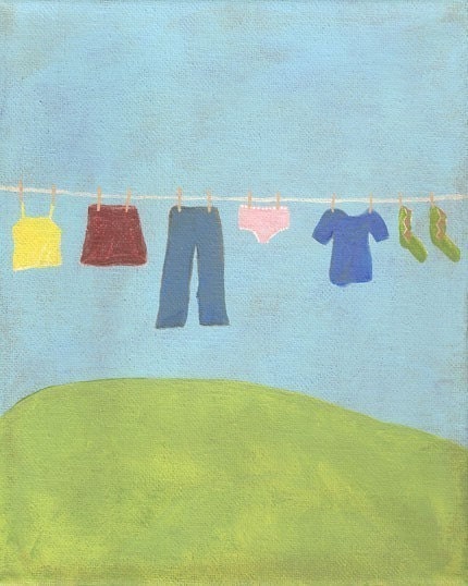Laundry Day - PRINT 8x10 clothesline