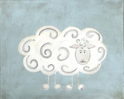 Harold the Sheep - PRINT - 8x10 - farm animals art for kids