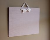 Large Magnet Board (13x18) - Magnetic Memo Board - Bulletin Board - Pink Gingham Fabric - READY TO SHIP