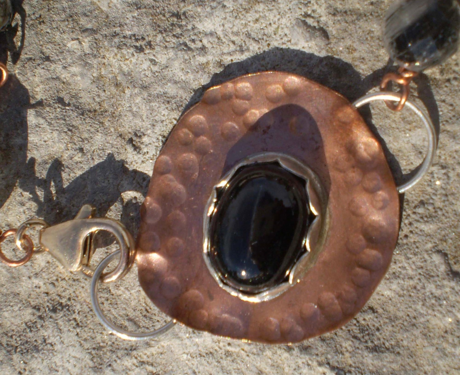 Mixed metal black and earthy bracelet 8 inches
