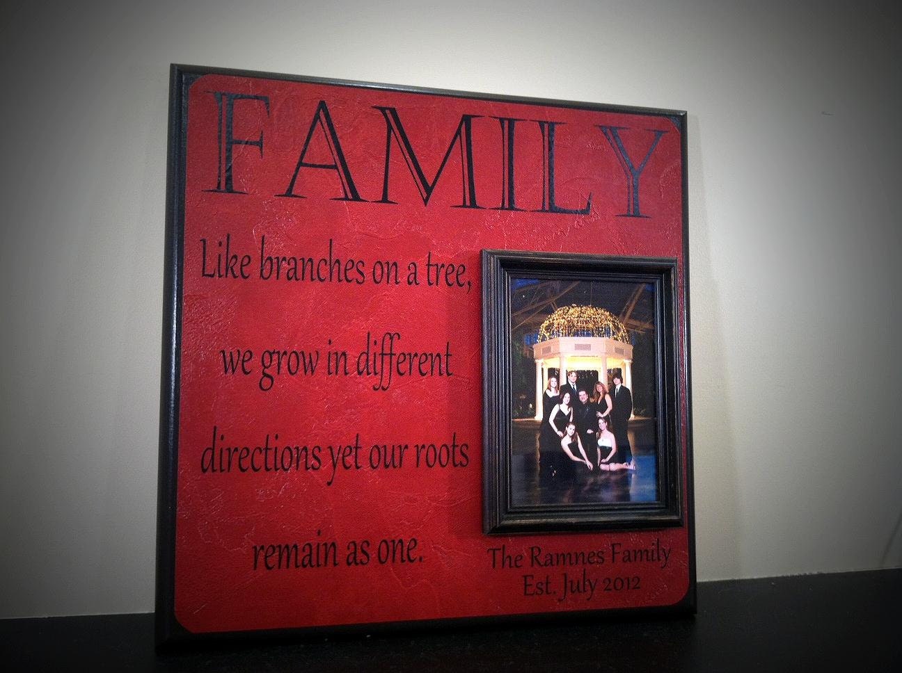 Personalized Family Picture Frame, Like Branches on A Tree, Housewarming, Parent Gift, Anniversary, Handmade