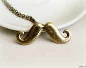 Mustache Gold Necklace Pendant