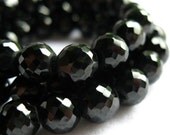 10 Black Spinel 6mm faceted rounds