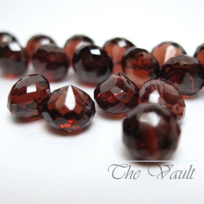 4 Garnet 4-5mm onion faceted briolettes