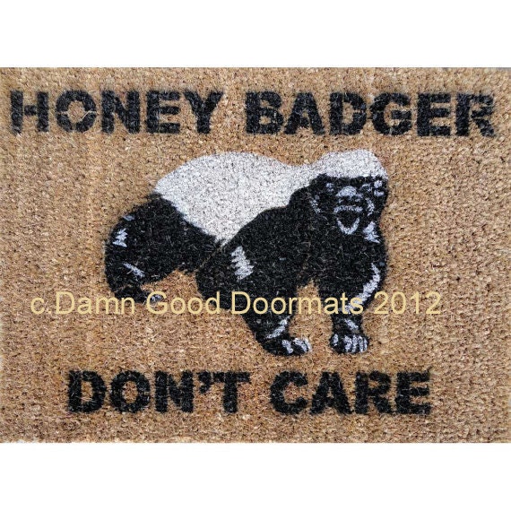 Honey Badger Don't Care Door mat under 50 outdoor houseware