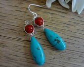 Turquoise Elongated drop Earrings