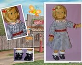 American Girl Doll Kit Gingham Dress, Shoes. Socks