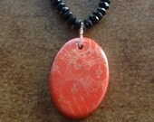 Asian Red Pendant Statement Necklace - Ready to Ship