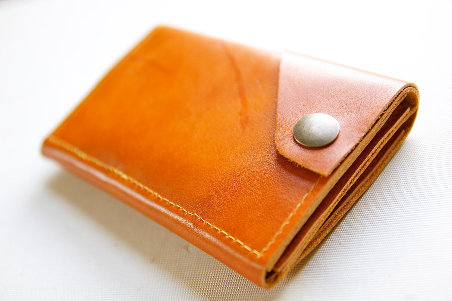 Leather iPhone Wallet in Cognac