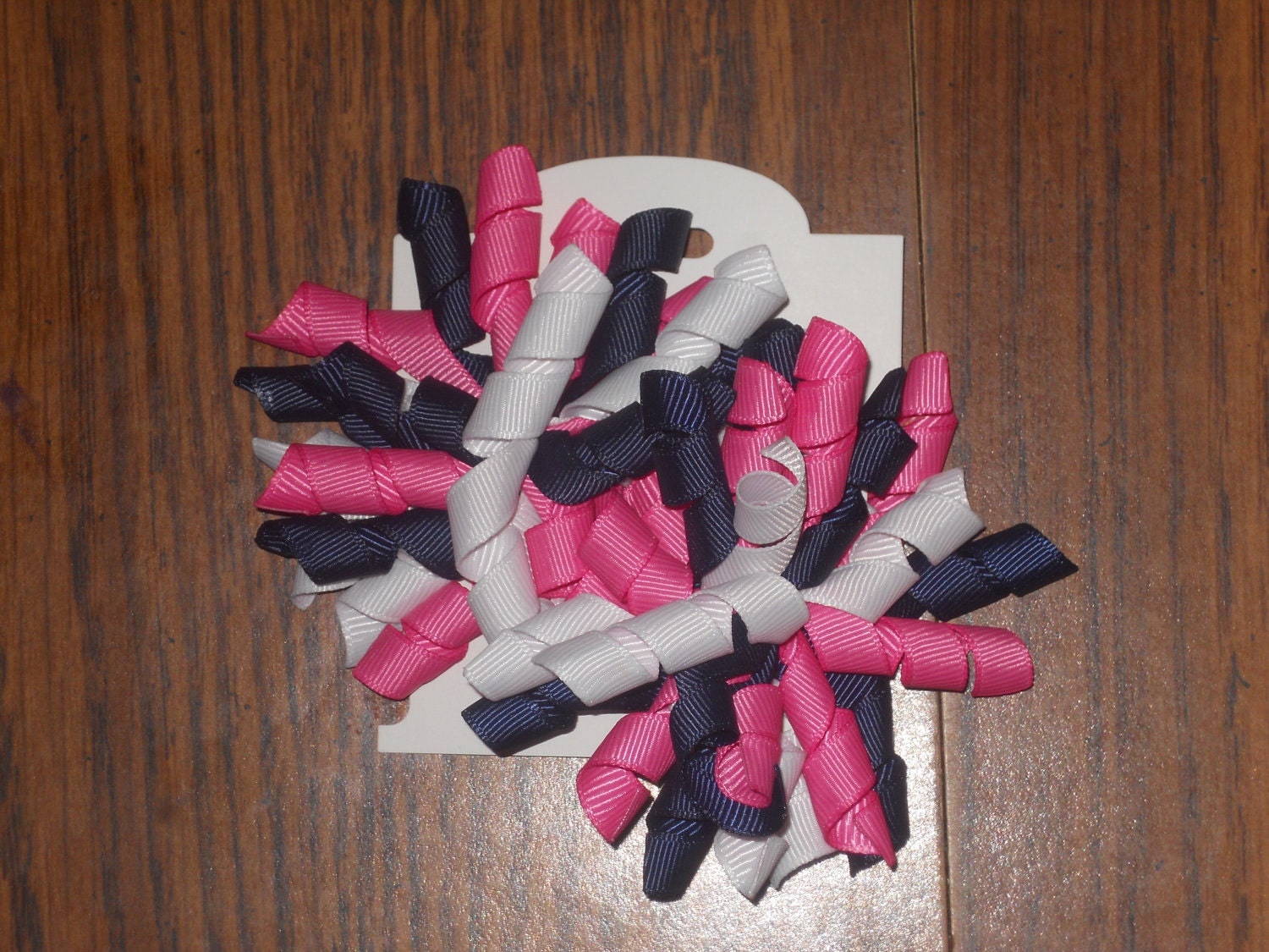 Hair Bow Set - Hot Pink, Navy, and White Korkers