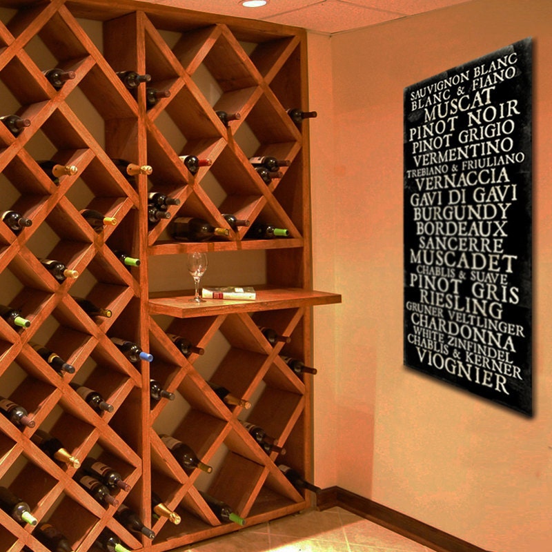 Wine Cellar Vintage style Bus roll wine lover wall art 24x48 stock art on gallery wrapped canvas