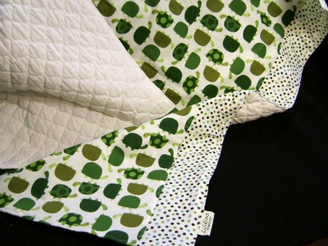 Baby - Toddler Quilt and Security Blanket  - Tillie and Todd T. Turtle