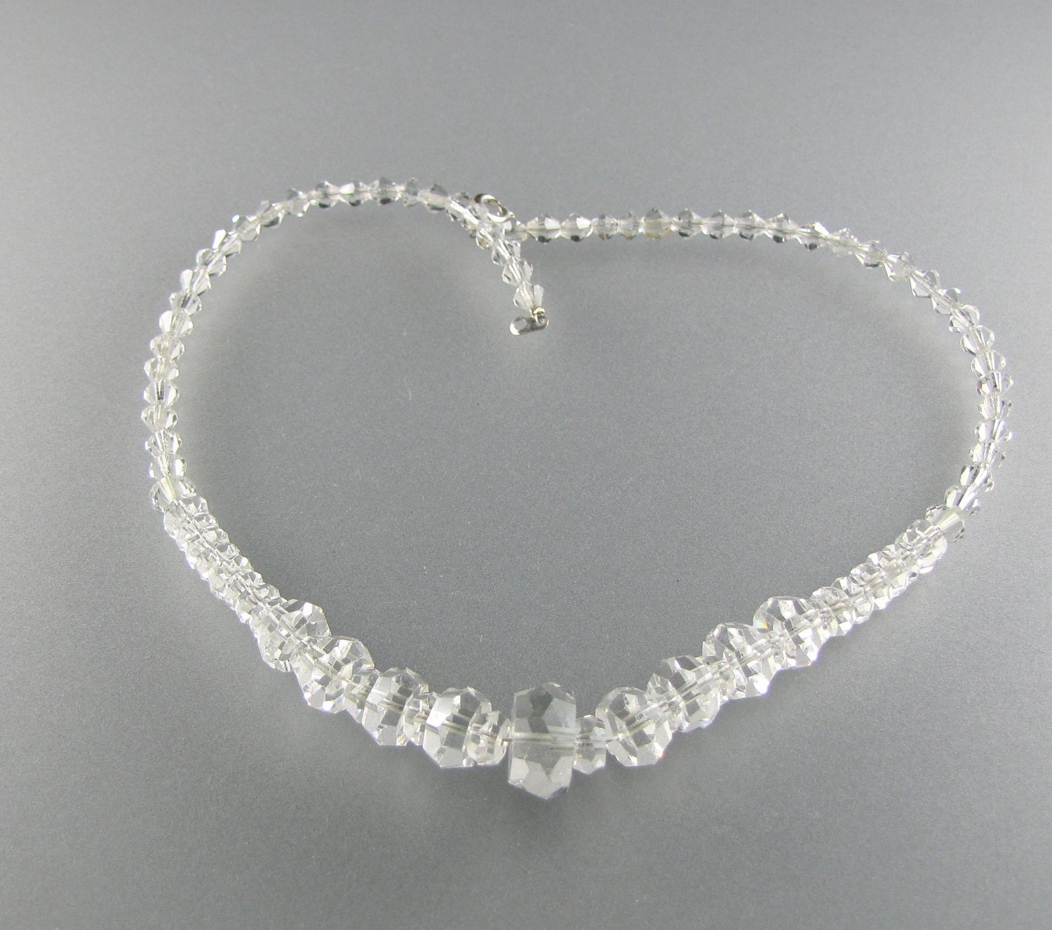 1950's  Faceted Crystal Necklace Rondelles