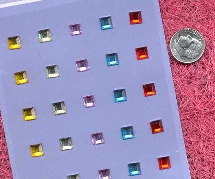 FOREVER in TIME acrylic gems LARGE SQUARE approx 6mm gemstone self stick stickers 3D ACID FREE embellishments from GREATMUSINGS
