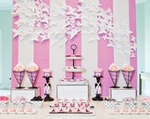 PARISIAN BUTTERFLY Template - Parisian Party Printable Butterfly Backdrop Template - As seen with Bridesmaids Movie Promo at Target
