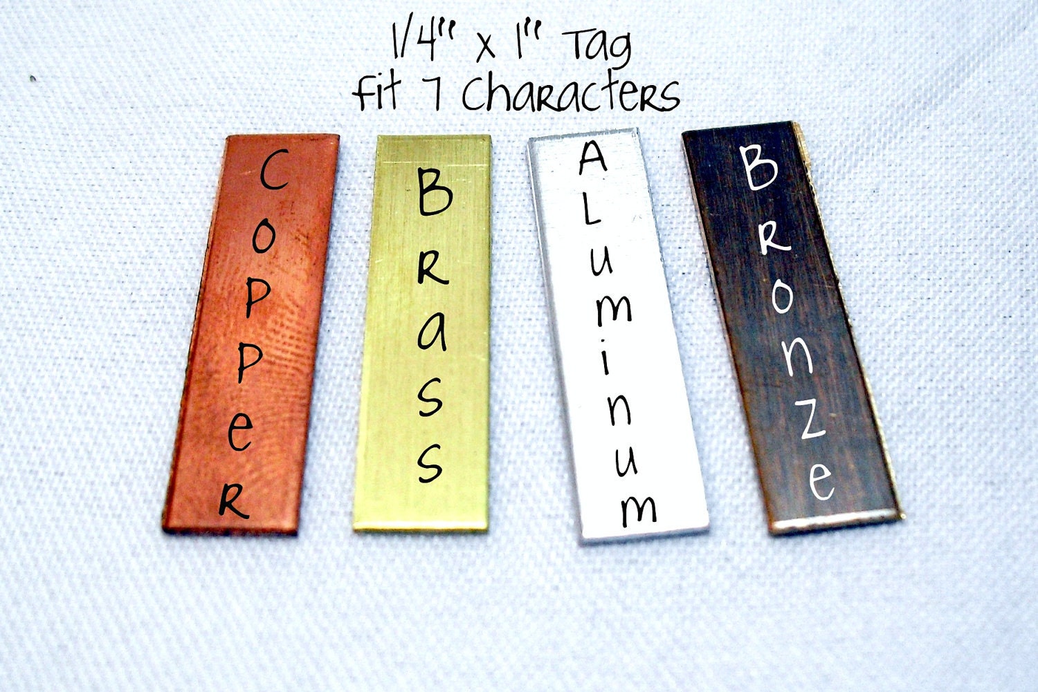 1/4" x 1" Bronze Rectangle Tag Disc - Add One to your Custom Necklace or Bracelet - Extra Disc - Listing for One