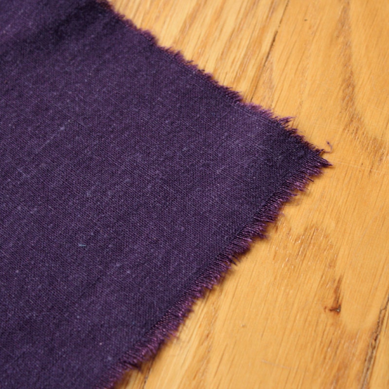 Organic cotton Hemp Fabric EGGPLANT Eco friendly SALE