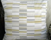 Designer Decorative Pillow Cover - Khaki, Gray and Natural,  - 18 Inches Square