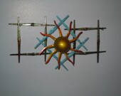Abstract brazed nail wall art --Spring Equinox