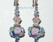 Secret Garden - Lampwork Glass Sterling Silver Earrings