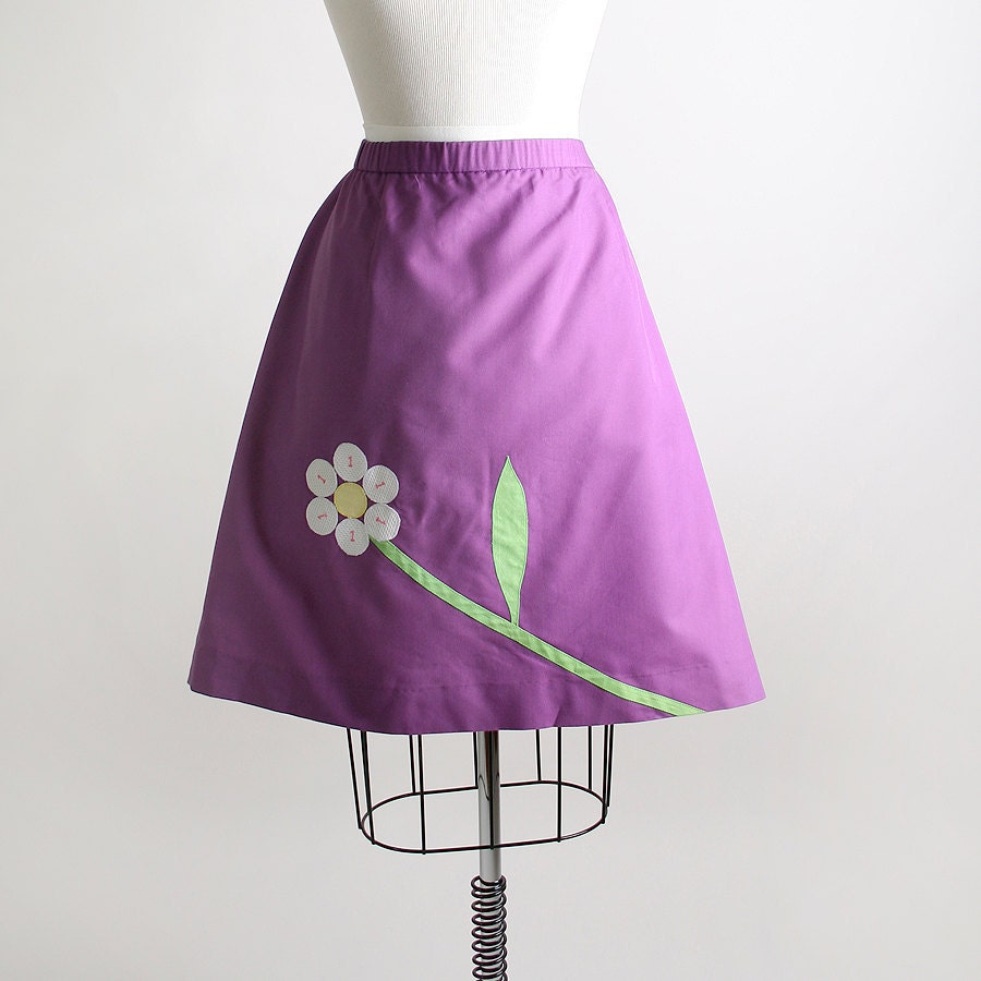 Vintage Novelty Skirt - 1970s Golf Applique Sporty Sport Mini Skirt - XL Spring Summer Fashion