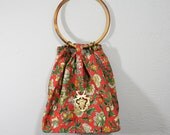 Floral Handbag / Unique Purse / Tapestry Bag / 1960s