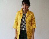 Vintage Jacket / Sunshine Yellow / Quilted Coat / 1970s