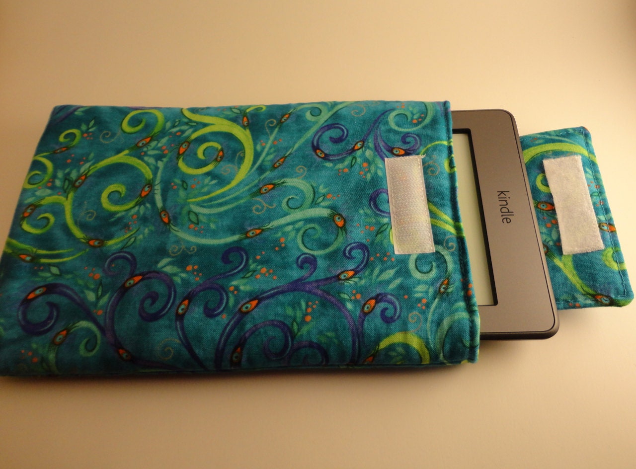 Kindle Sleeve, Kindle Keyboard Sleeve, Kindle Touch, Kindle Fire Sleeve, Blue Peacock Sleeve