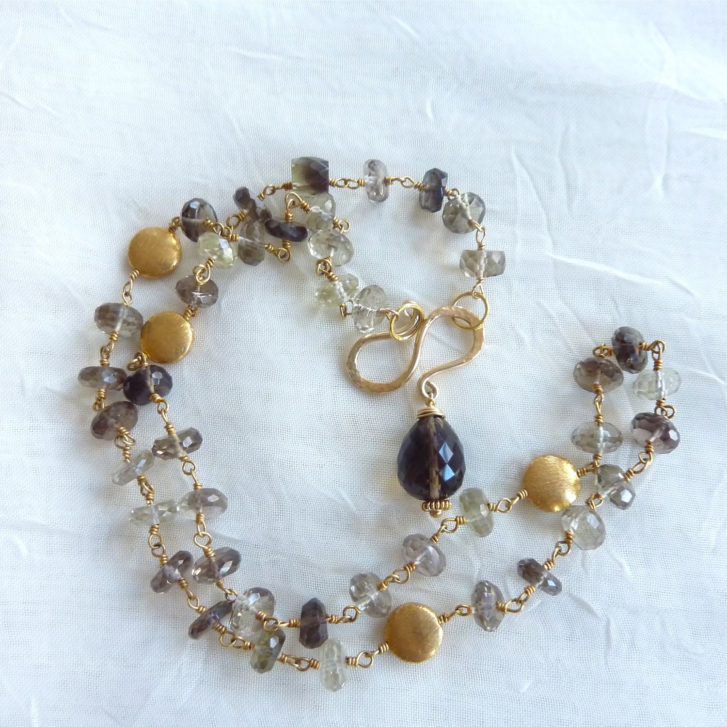 Smokey Quartz Necklace Handmade S Clasp