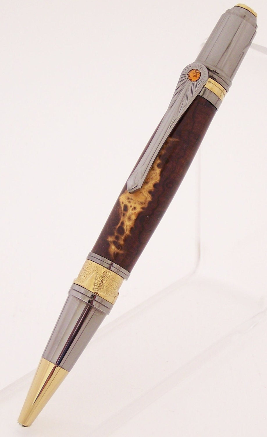 Desert Ironwood Burl Wood Art Deco Ballpoint Pen (Handmade in USA)
