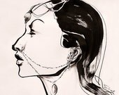 Contemporary Art, Fashion Drawing Art Giclee Print--INFIDEL, 8" x 10"