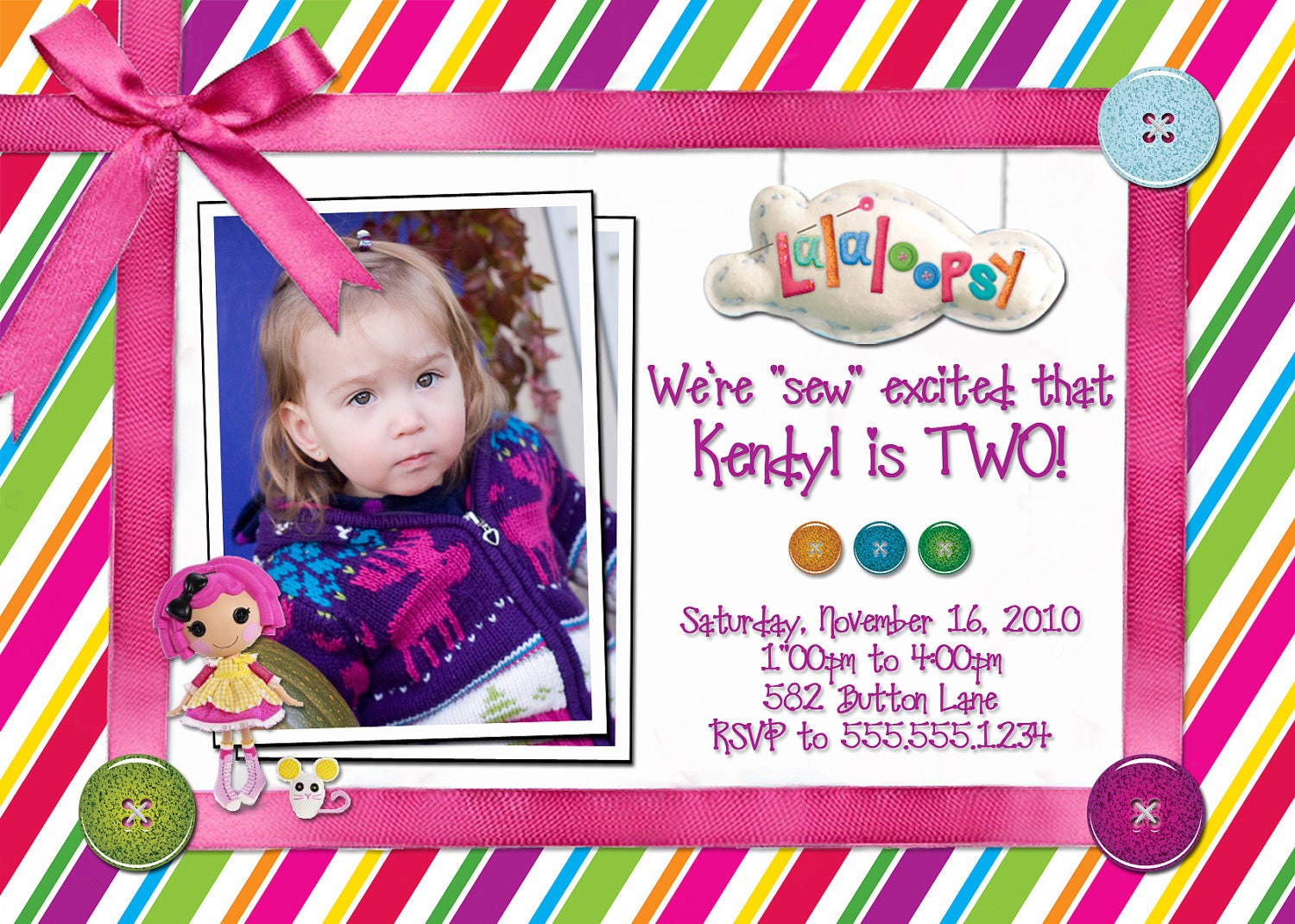 Printable Lalaloopsy Birthday Invitation WITH BONUS Personalized Lalaloopsy Coloring Book