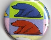 Andy Warhol inspired Josh the Bear 1 inch pin style 3