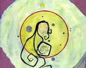 Nurtured, a mama and daughter in harmony print by Lea Keohane