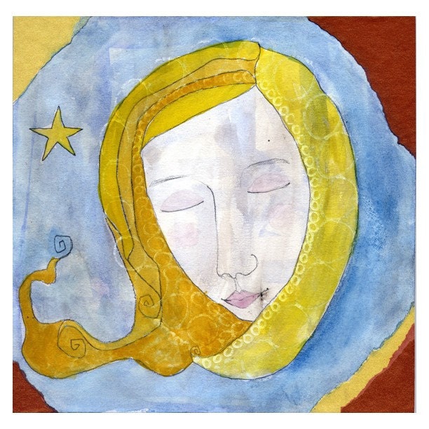 Sweet Star, a dreamy girl star print by Lea Keohane