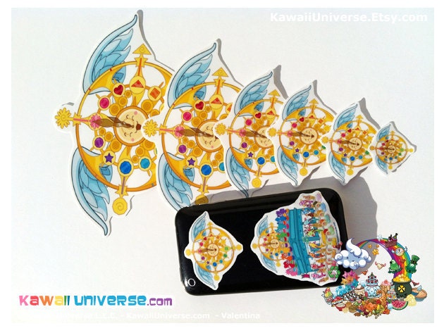 Kawaii Steam Punk Gear Clock 2012 - Vinyl Sticker Family Pack
