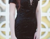 vintage black velvet panel dress