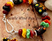 SALSA - Handmade lampwork Beads, Swarovski Crystals, All Sterling Silver Beads and Components