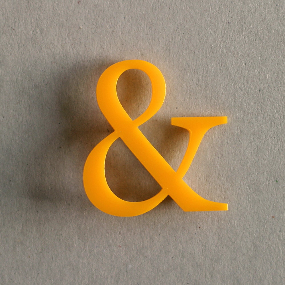 Ampersand Brooch - Yellow