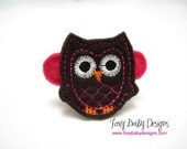 Hair Clip Embroidered Felt Owl
