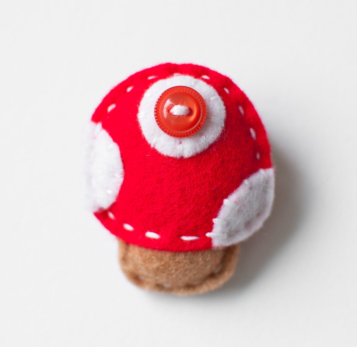 button mushroom brooch