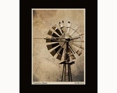 Somewhere in Kansas, Windmill 8x10 Print