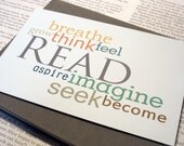 Read, Seek, Imagine, Become Glossy Postcard