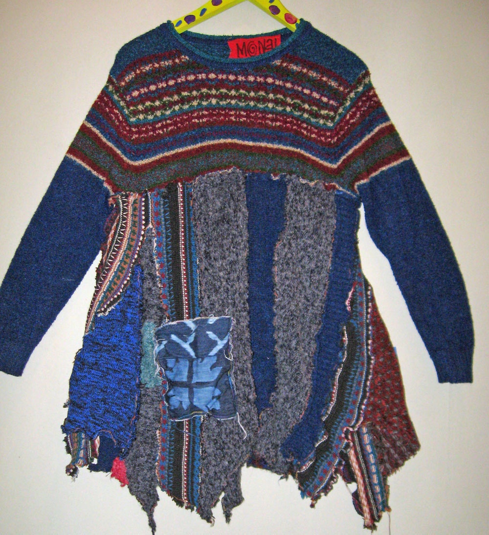 Fit and flared Mostly Blue sweater tunic
