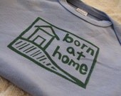 Homebirth Bodysuit, Hand-Dyed, Hand-Printed - 6 to 12 Month Size