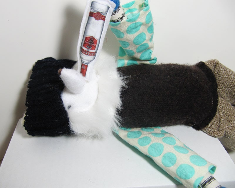 Drunk Polar Bear Softie Doll plush stuffed animal