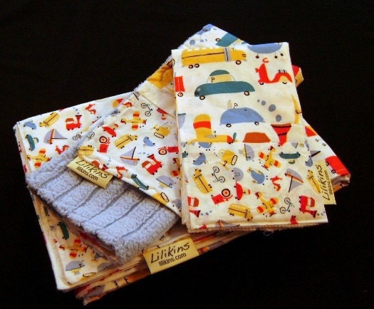 Receiving / Swaddling Blanket, Security Blanket and Burp Cloth - Going Places