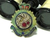 OOAK Steampunk Brooch Pin Airship Captain Royal Costume Vintage Gruen 17 Jewels Exclusive Design By Mystic Pieces