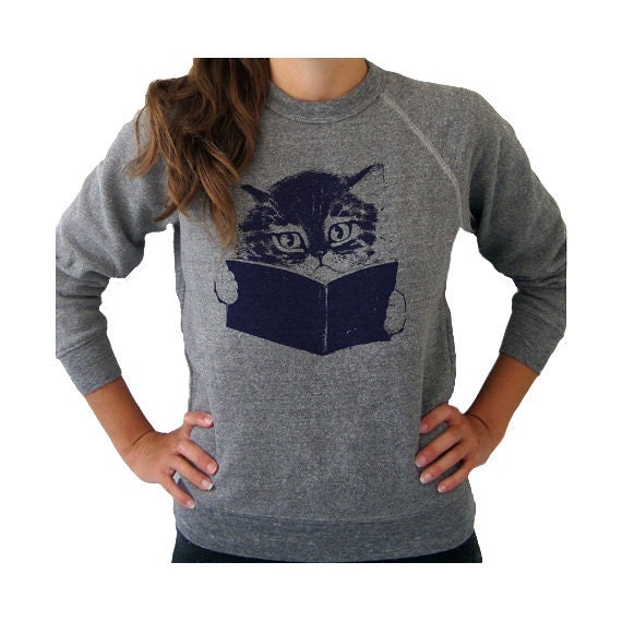 SALE / Kitty sweater. eco-friendly fleece. gray.
