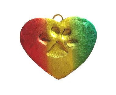 Heart Foil Paw Pet ID Tag
